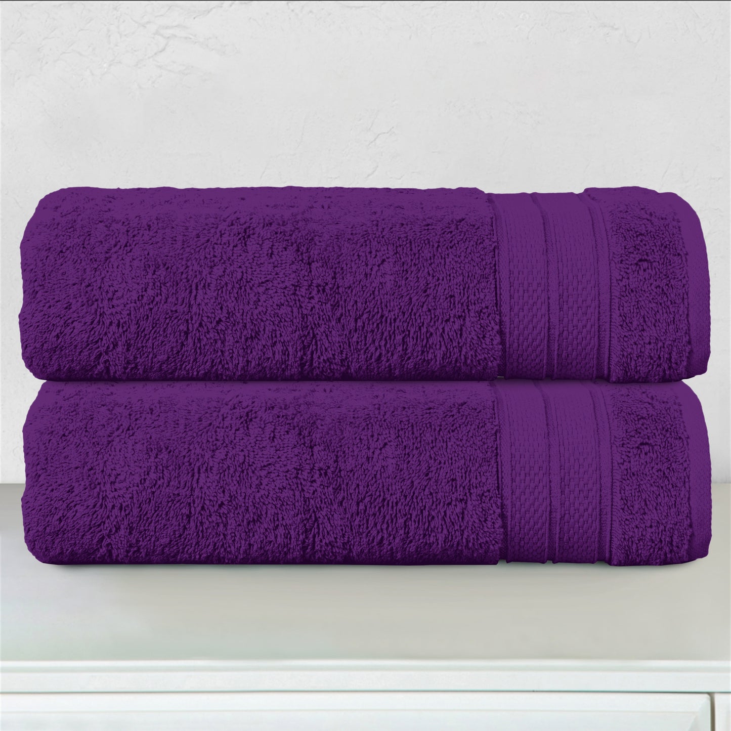 Elegant Comfort 2-Piece Turkish Cotton Three Line Popcorn Bath Towel Set, 27 x 54 inch