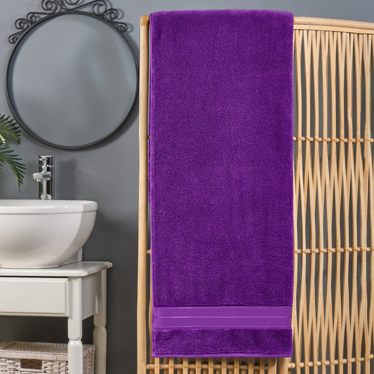 Elegant Comfort 1-Piece Premium Turkish Cotton Three Line Popcorn Oversized Bath Sheet Towel 40 x 80 Inch