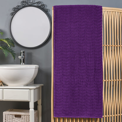 Elegant Comfort 1-Piece Premium Turkish Cotton Braided Oversized Bath Sheet Towel 40 x 80 Inch