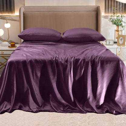 Elegant Comfort Fine 4-Piece Silky Satin Sheet Set, Moody Shades