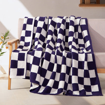 Elegant Comfort 50" x 70"  Ultra Soft Checkered Knitted Throw Blanket