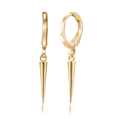 Goldtone Awl Huggie Earrings