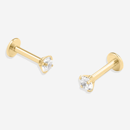Mint & Lily Crystal Sleeper Flatback Studs | 18g