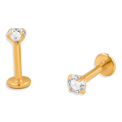 Mint & Lily Crystal Sleeper Flatback Studs | 18g