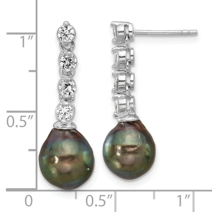 Black Tahitian Pearl Dangle Earrings