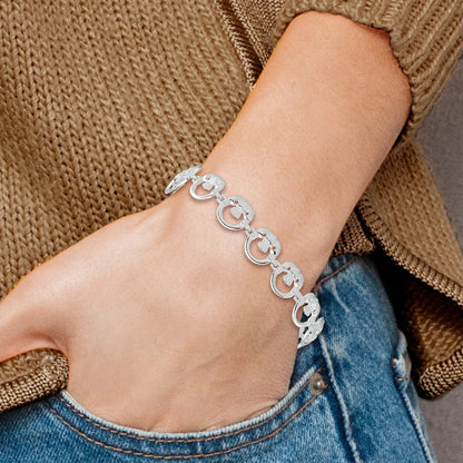 Sterling Silver Claddagh Circle Bracelet