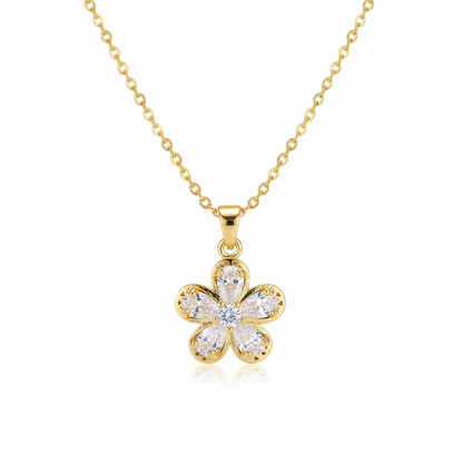 Crystal & Cubic Zirconia Floral Pendant Necklace