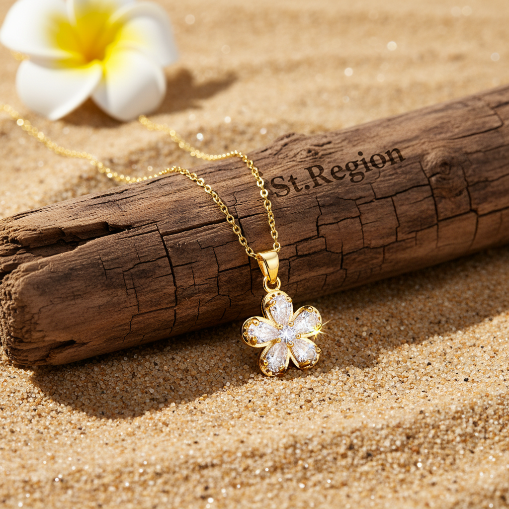 Crystal & Cubic Zirconia Floral Pendant Necklace
