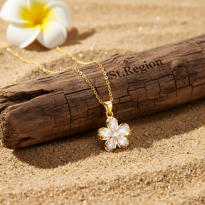 Crystal & Cubic Zirconia Floral Pendant Necklace