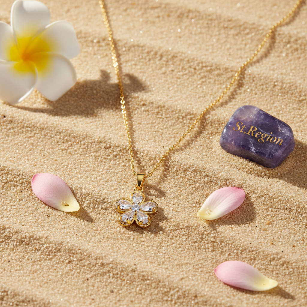 Crystal & Cubic Zirconia Floral Pendant Necklace