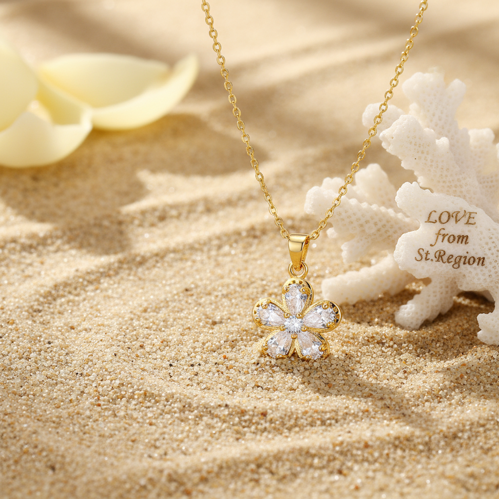 Crystal & Cubic Zirconia Floral Pendant Necklace
