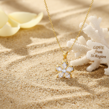 Crystal & Cubic Zirconia Floral Pendant Necklace