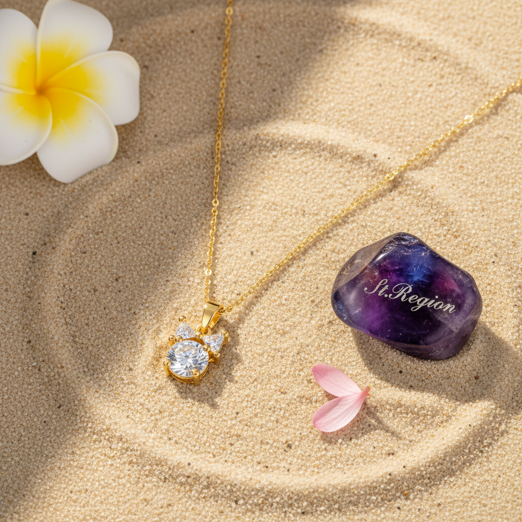 Clear Crystal & Goldtone Bow Pendant Necklace