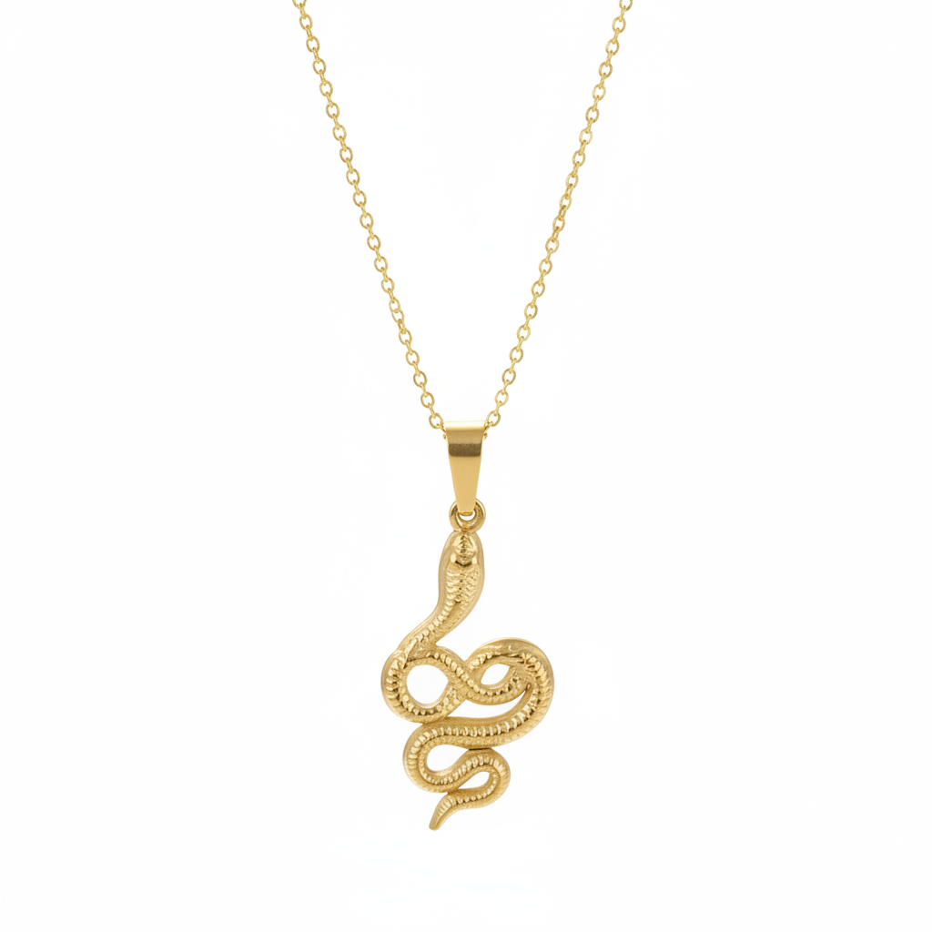 Goldtone Snake Pendant Necklace