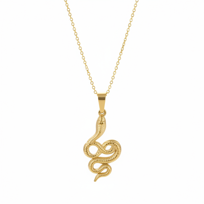 Goldtone Snake Pendant Necklace