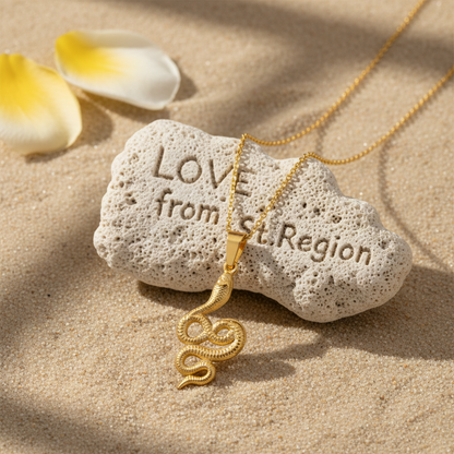 Goldtone Snake Pendant Necklace