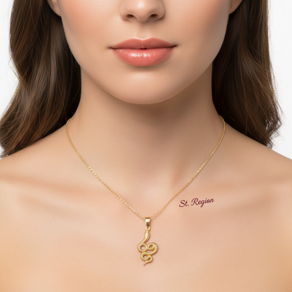 Goldtone Snake Pendant Necklace