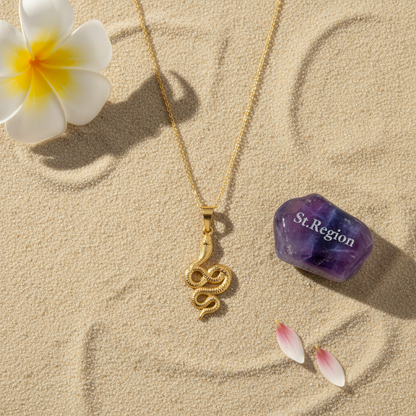Goldtone Snake Pendant Necklace