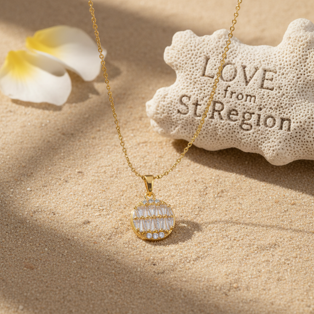 Crystal & Goldtone Triangle-Cut Round Pendant Necklace