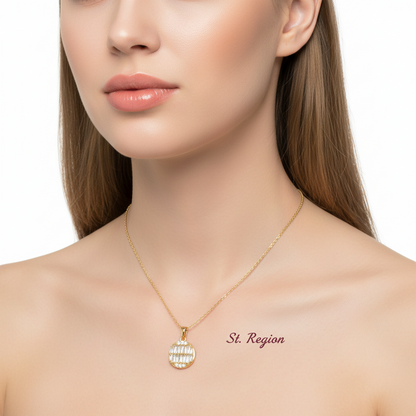 Crystal & Goldtone Triangle-Cut Round Pendant Necklace