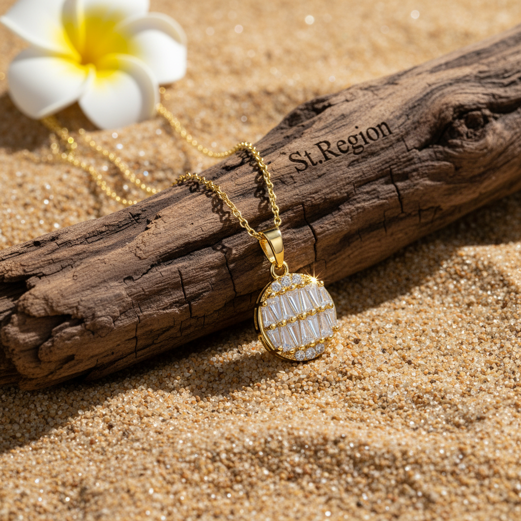 Crystal & Goldtone Triangle-Cut Round Pendant Necklace