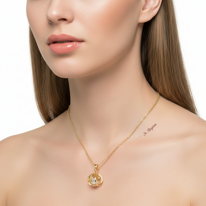 Crystal & Goldtone Shell Pendant Necklace