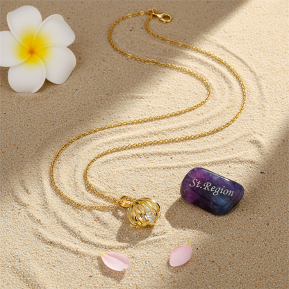 Crystal & Goldtone Shell Pendant Necklace