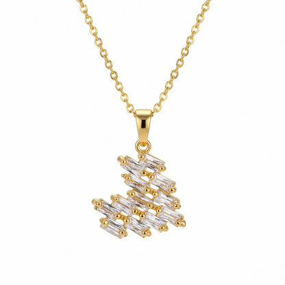 Crystal & Goldtone Heart Pendant Necklace