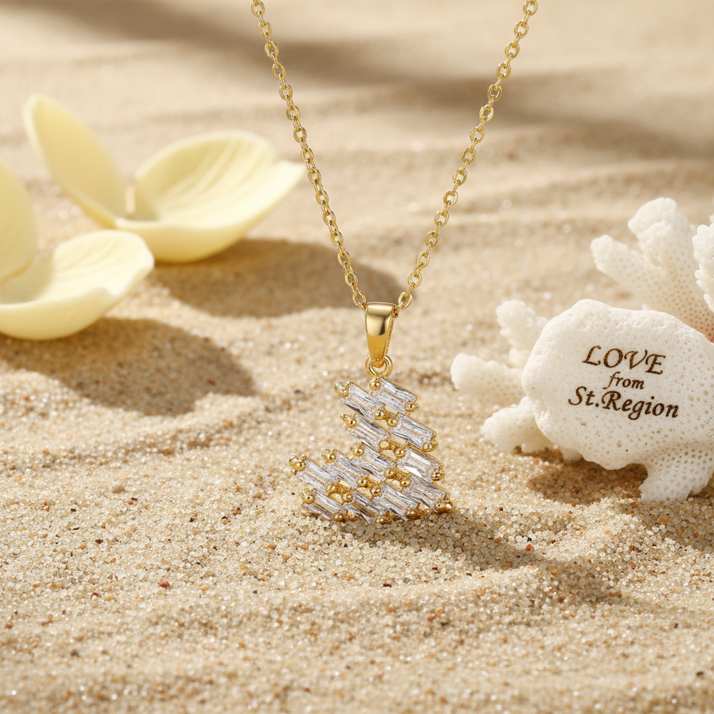 Crystal & Goldtone Heart Pendant Necklace