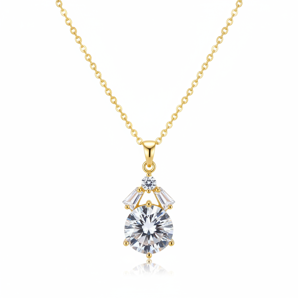 Crystal & Cubic Zirconia Geo Pendant