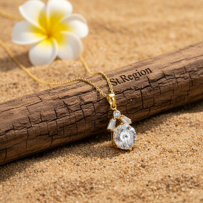 Crystal & Cubic Zirconia Geo Pendant