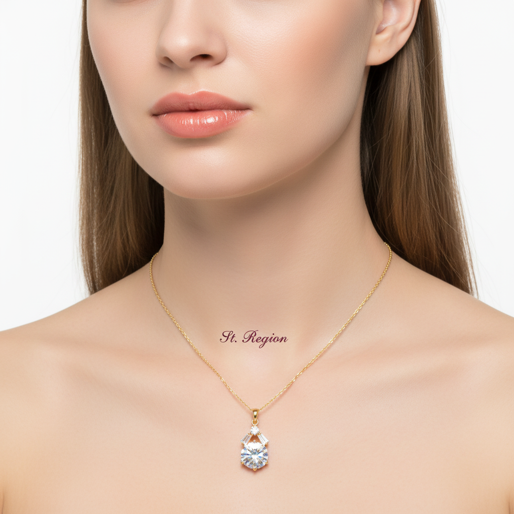 Crystal & Cubic Zirconia Geo Pendant