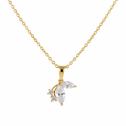 Crystal & Goldtone Butterfly Pendant Necklace