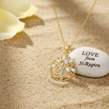 Crystal & Cubic Zirconia Goldtone Tree Pendant Necklace