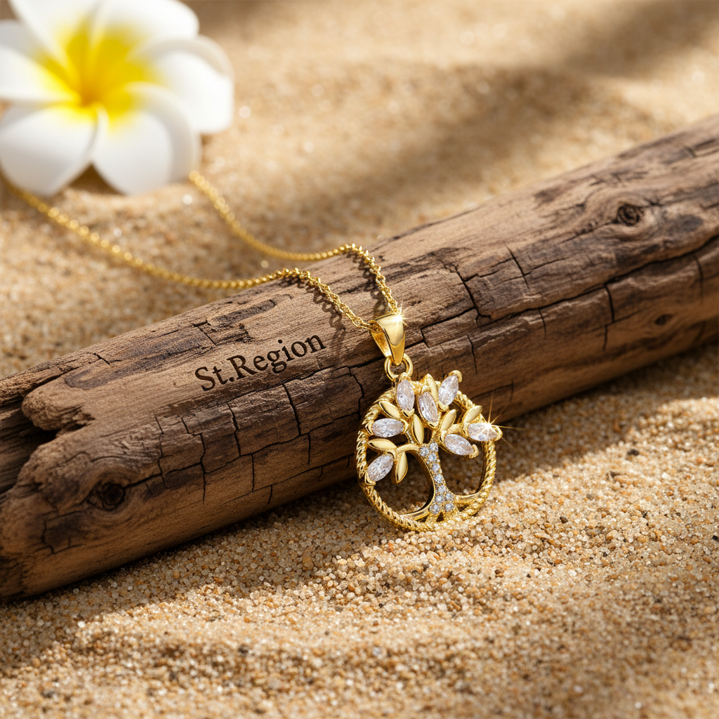 Crystal & Cubic Zirconia Goldtone Tree Pendant Necklace