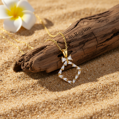 Crystal & Goldtone Bow Rhombus Pendant Necklace