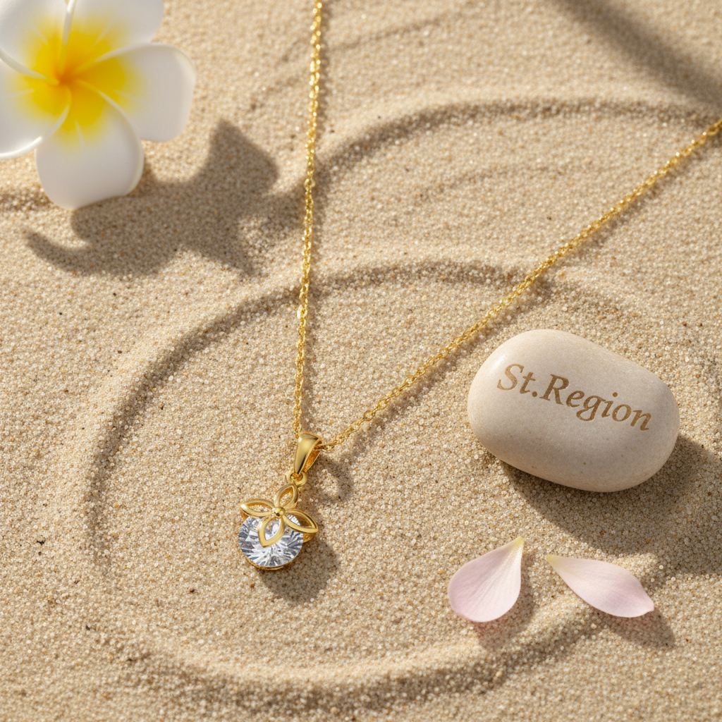 Crystal & Goldtone Clover Pendant Necklace