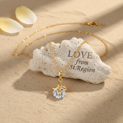 Crystal & Goldtone Clover Pendant Necklace