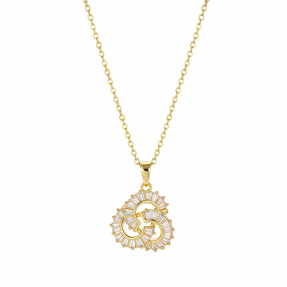 Crystal & Goldtone Interlocked Swirl Pendant Necklace