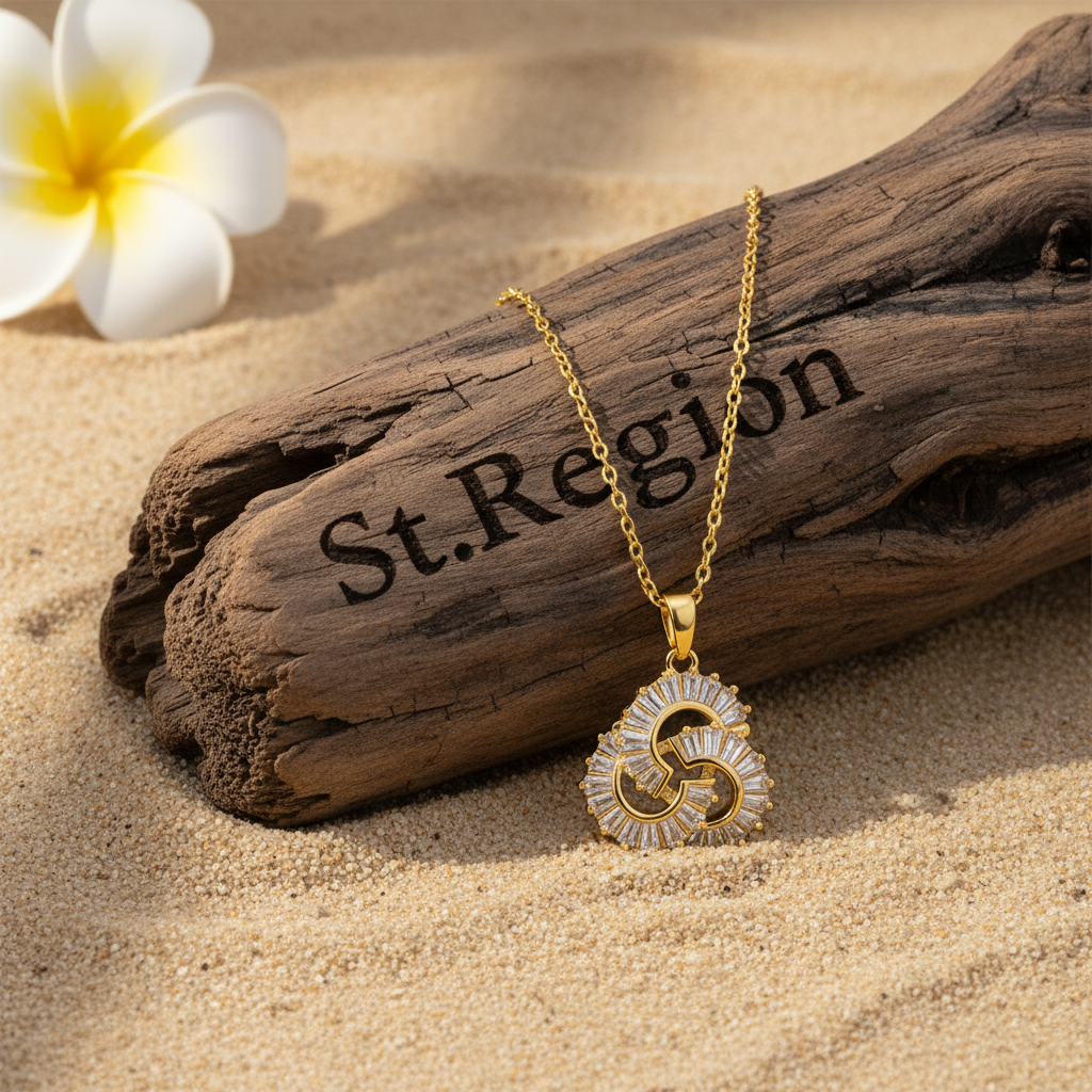 Crystal & Goldtone Interlocked Swirl Pendant Necklace