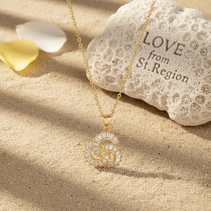 Crystal & Goldtone Interlocked Swirl Pendant Necklace