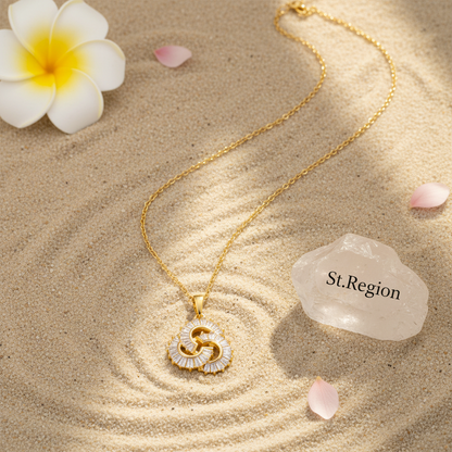Crystal & Goldtone Interlocked Swirl Pendant Necklace