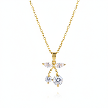Crystal & Goldtone Cherry Pendant Necklace