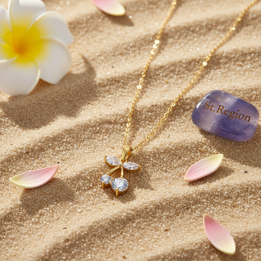 Crystal & Goldtone Cherry Pendant Necklace