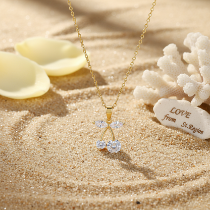Crystal & Goldtone Cherry Pendant Necklace