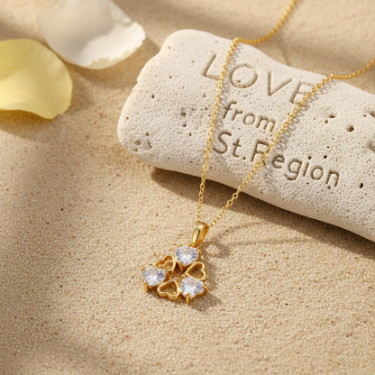Crystal & Goldtone Heart Cluster Pendant Necklace