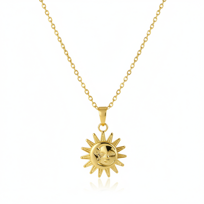 Goldtone Sun Pendant Necklace