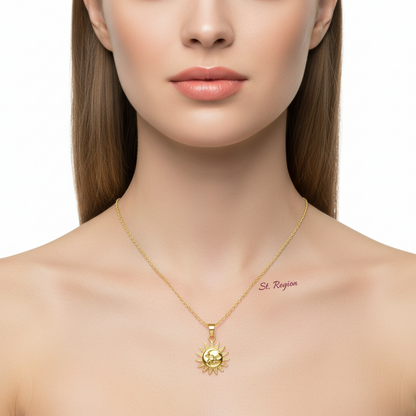 Goldtone Sun Pendant Necklace