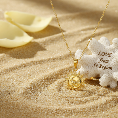 Goldtone Sun Pendant Necklace