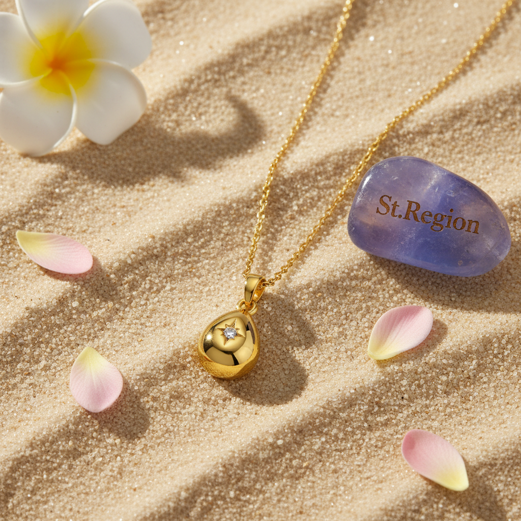 Cubic Zirconia & Goldtone Drop Pendant Necklace